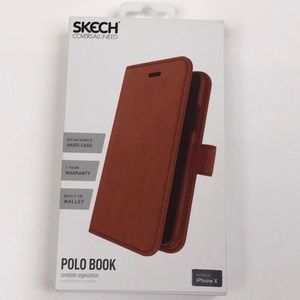Skech Polo Book Case for iPhone X - Brown